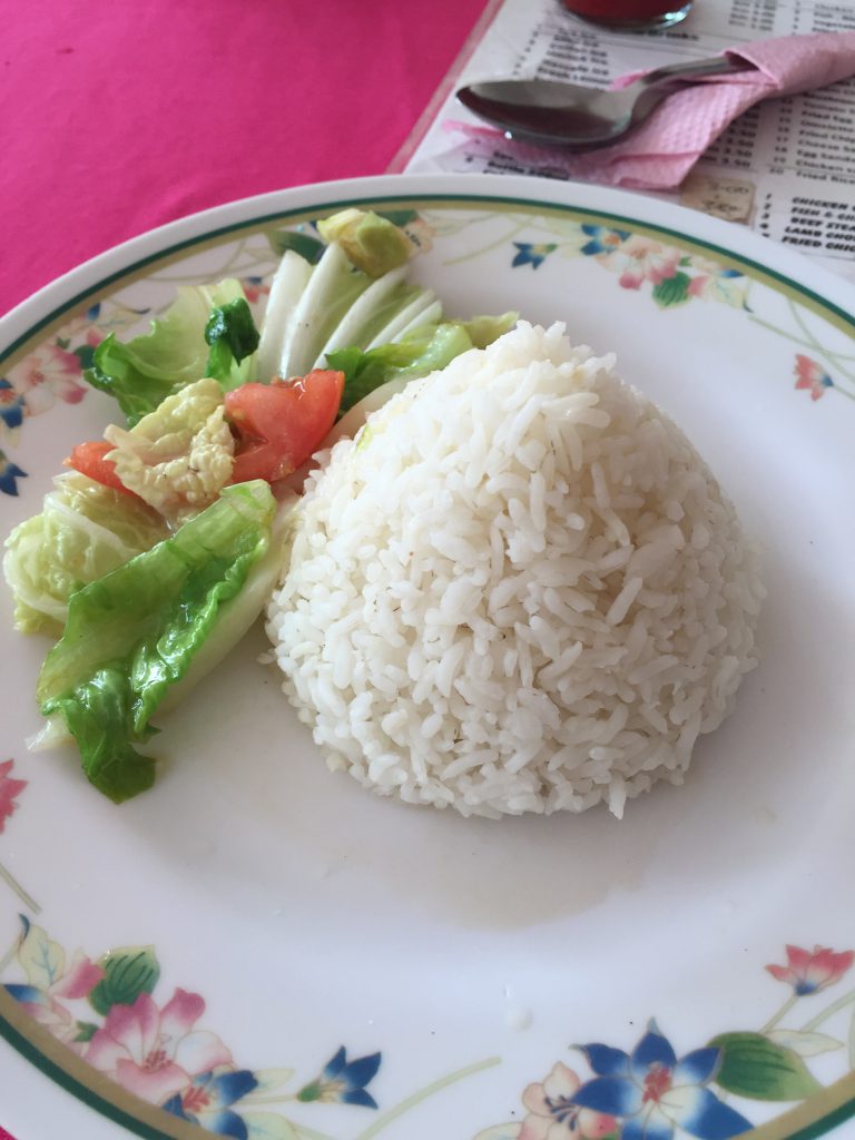Some veggies with the rice - how luxurious!