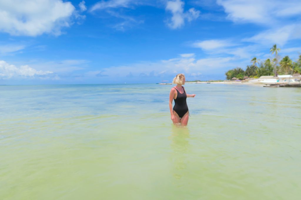 Swimsuit Paradise White Beach Zanzibar Tanzania Africa